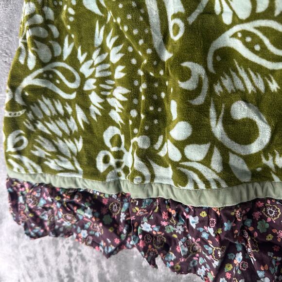 Vintage Y2K Le Fromage Of L’Orange Girls green Patterned dress Size 4 Velvet - Picture 3 of 7